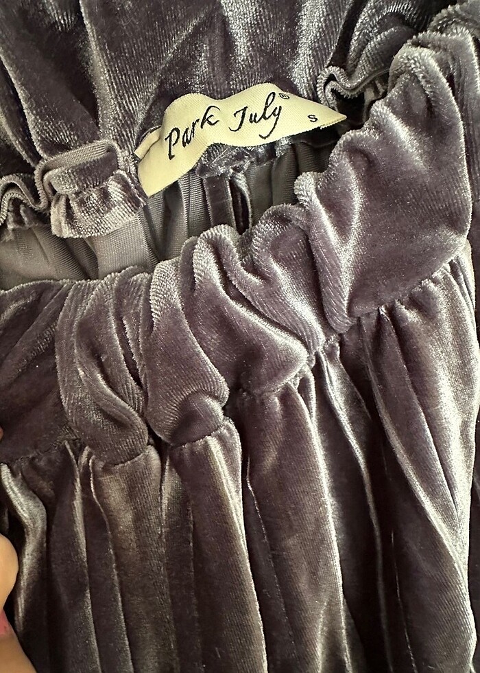 Kadife Gri Etek - Görsel 3