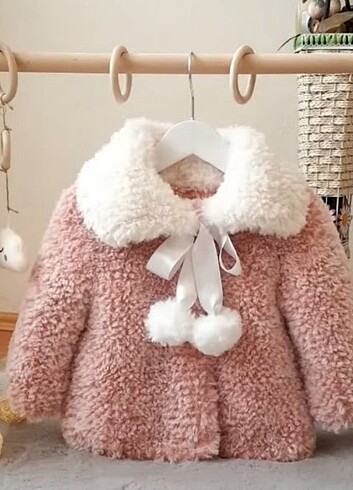 Tavşan tüyü peluş kürk mont kız çocuk