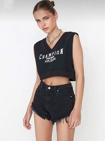 xs Beden Trendyol Milla Siyah Kot Şort