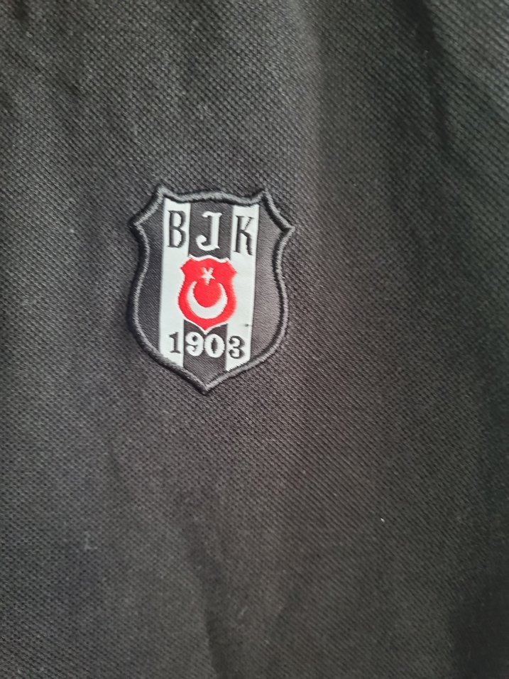 Beşiktaş tişört orjinal,Erkek Siyah Kısa Kollu Polo Tişört - Görsel 4