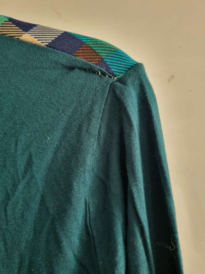 Uzun Kollu Renkli Kareli Bluz - Görsel 4