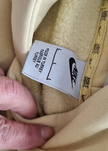 Nike Bej Kapüşonlu Rahat Kesim Sweatshirt - Görsel 4