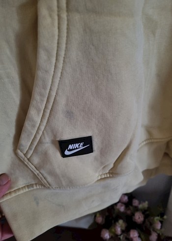 Nike Bej Kapüşonlu Rahat Kesim Sweatshirt - Görsel 3