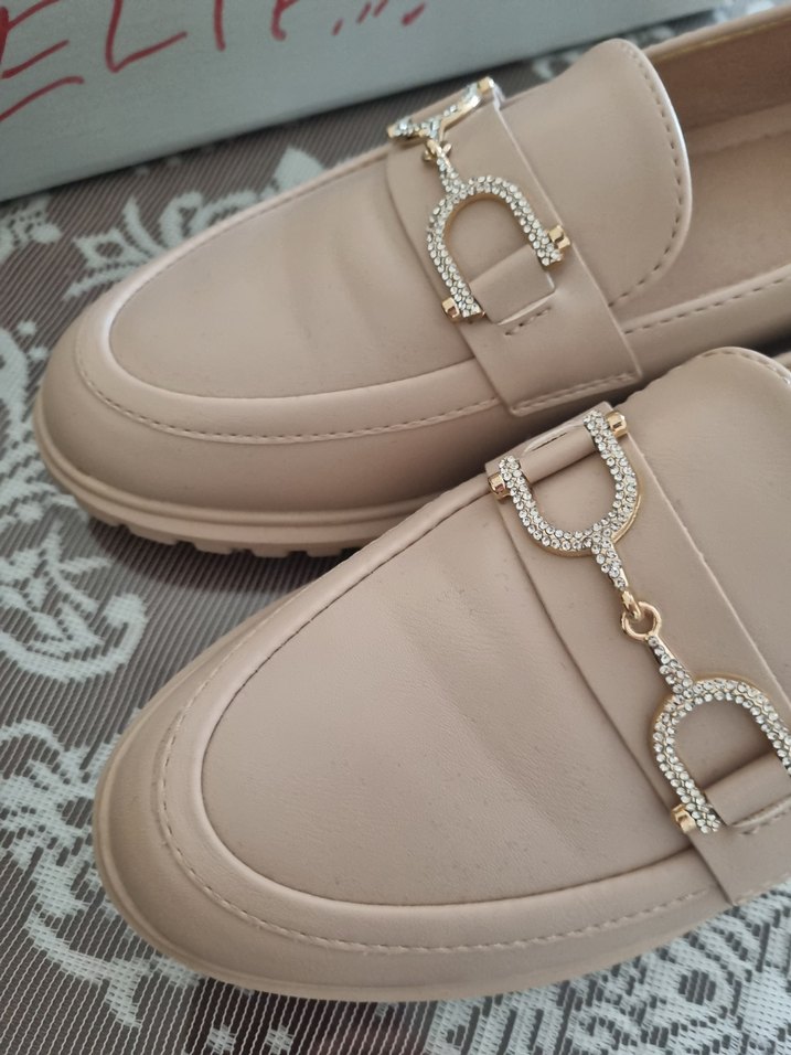 etiketsiz yeni, Tokalı Kadın Loafer Blok Topuk - Görsel 2