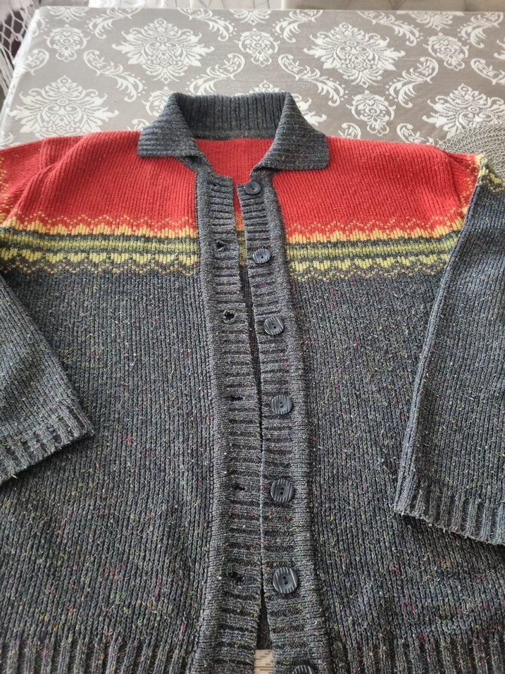 Bohem Çok Renkli Örme Kolsuz Hırka - Görsel 3