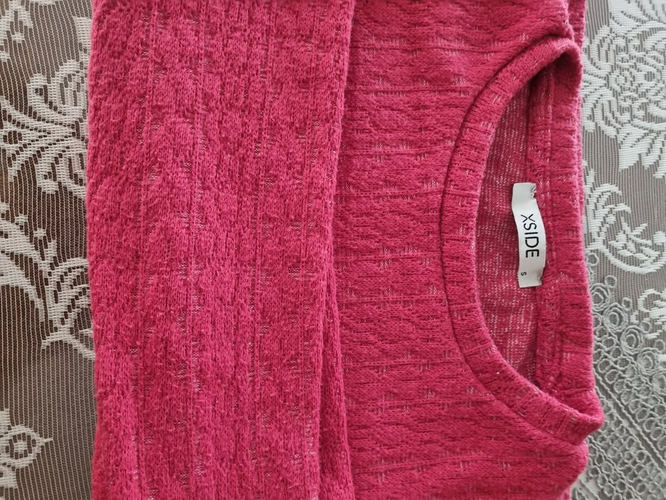 fuşya Boğazlı, İnce Örgü Kadın Kazak - Görsel 2