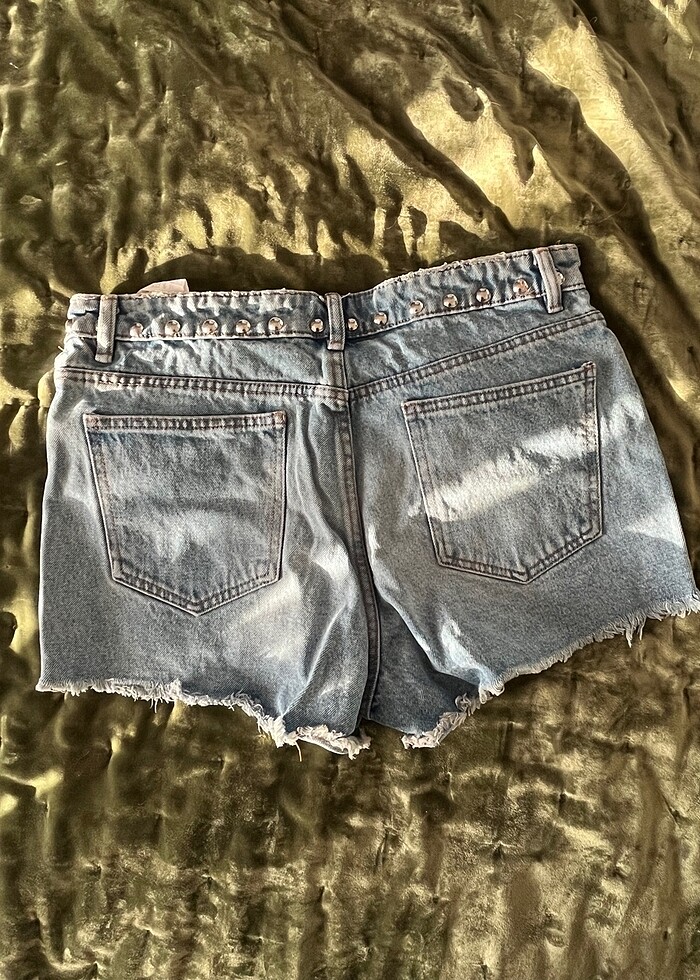 Zara Kot Şort Kadın Jean Denim Şort 40 Beden - Görsel 5