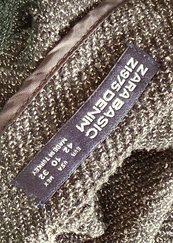 Zara Kadın Tweed Tüvit Gri Kumaş Pantolon - Görsel 3