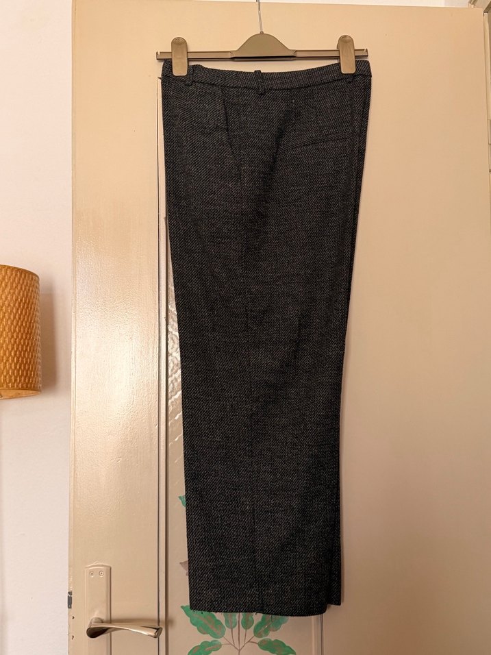 Zara Kadın Tweed Tüvit Gri Kumaş Pantolon - Görsel 5