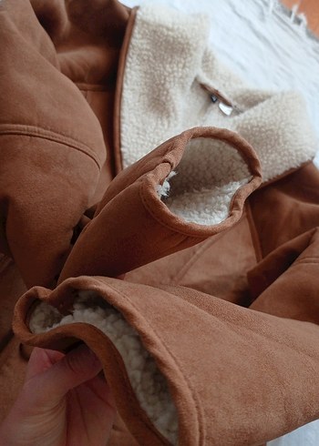 Düğmeli Kahverengi Erkek Süet Kaban - Görsel 5