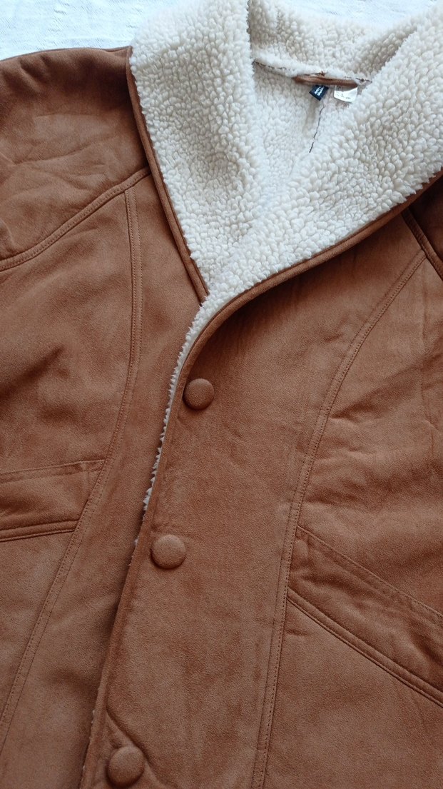 Düğmeli Kahverengi Erkek Süet Kaban - Görsel 3