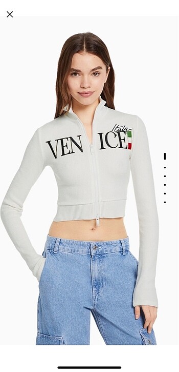 Bershka fermuarlı hırka