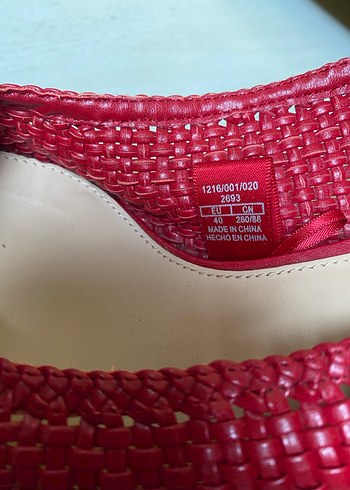 Zara kırmızı hasır topuklu ayakkabı - Görsel 4