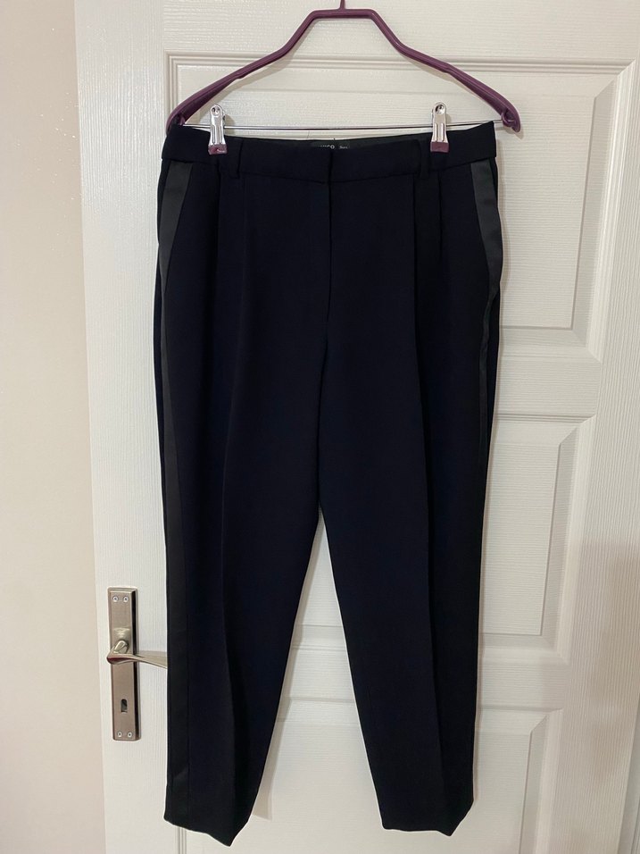 Mango saten şeritli kumaş pantolon - Görsel 2