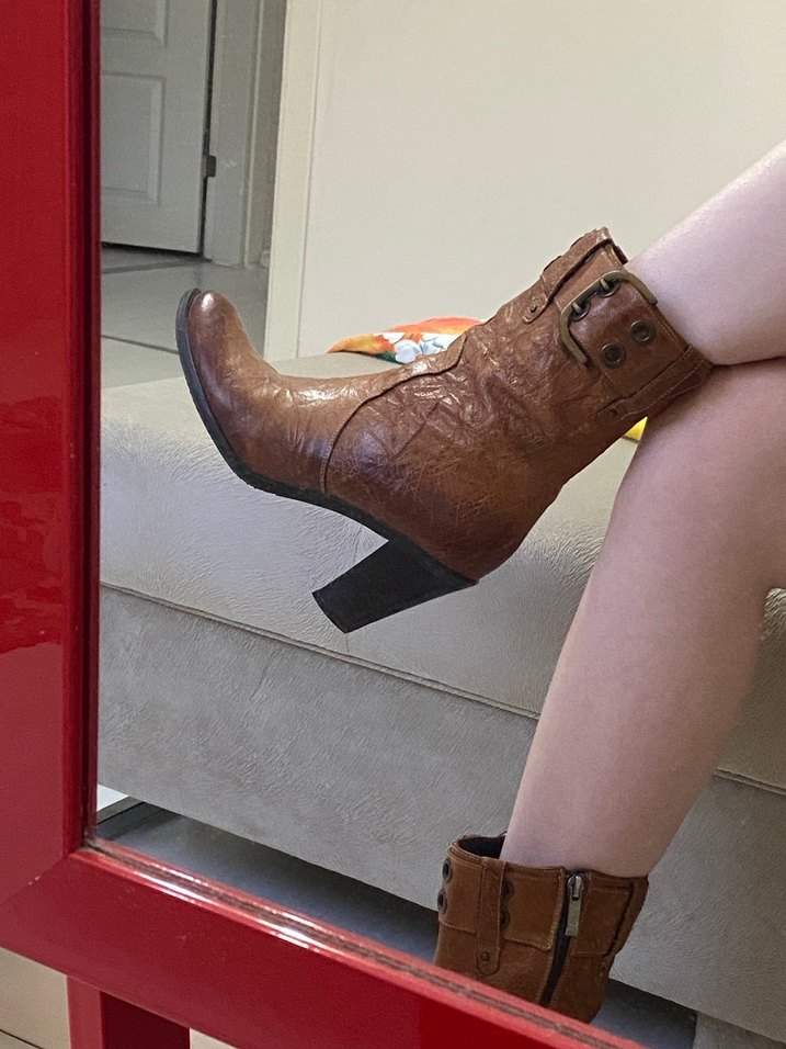 Hakiki deri kemerli vintage bot - Görsel 3