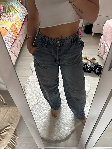xs Beden mavi Renk Baggy Jean