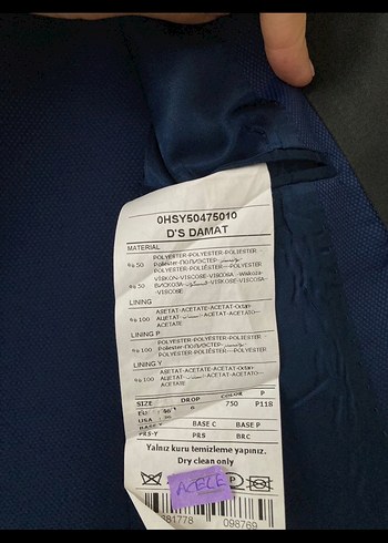 Altınyıldız Lacivert Düğmeli Erkek Takım Elbise