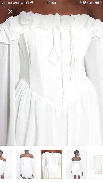 40 Beden beyaz Renk Trendyolmilla elbise