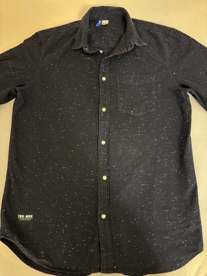 Erkek Siyah Denim Gömlek Uzun Kollu - Görsel 2