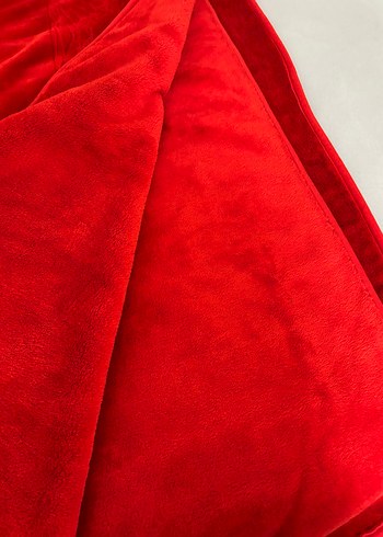 Kırmızı peluş çift kişilik Battaniye sıfır ürün - Görsel 5