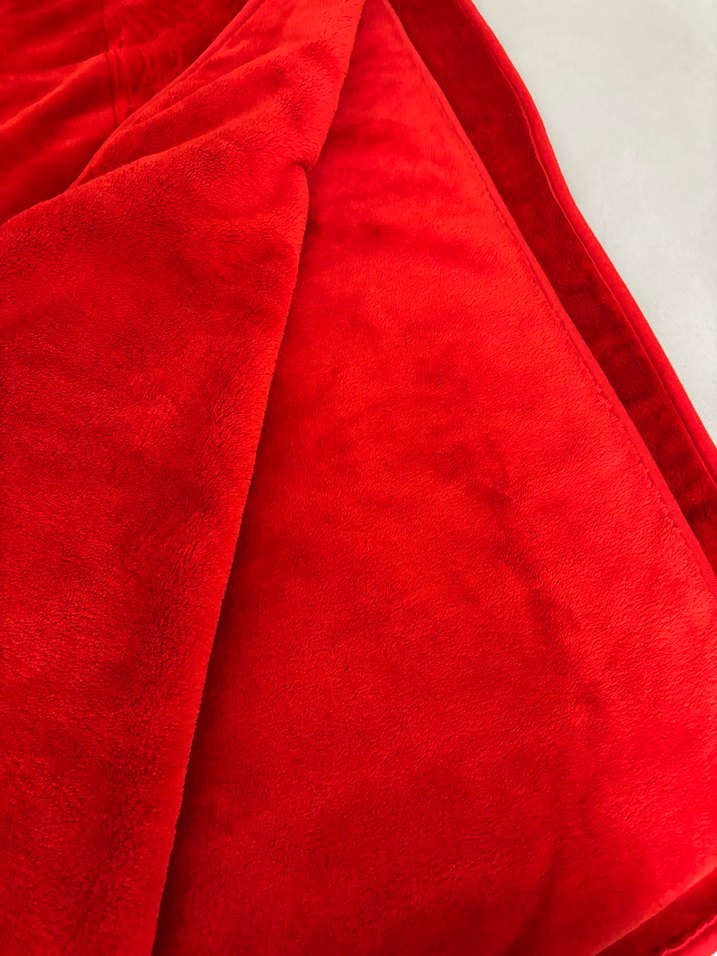 Kırmızı peluş çift kişilik Battaniye sıfır ürün - Görsel 5