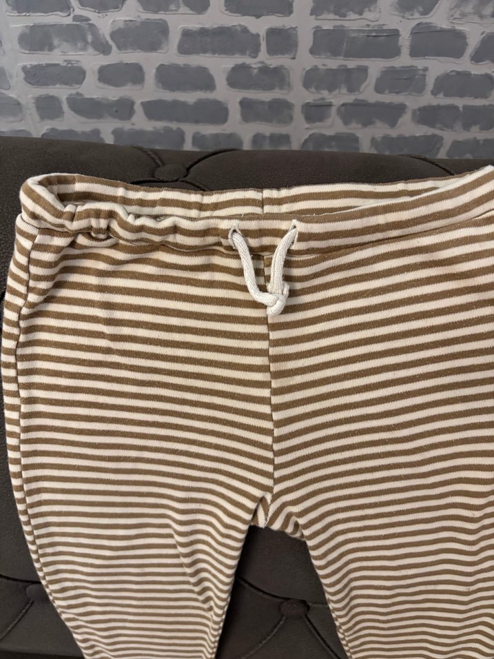 Little gusto Erkek Çocuk Kahverengi Çizgili Pamuklu Pantolon - Görsel 2