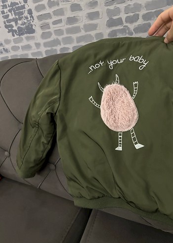 Yeşil Baskılı bebek Bomber Ceket 3-4 yaş - Görsel 9