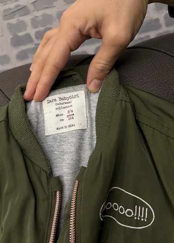 Yeşil Baskılı bebek Bomber Ceket 3-4 yaş - Görsel 2