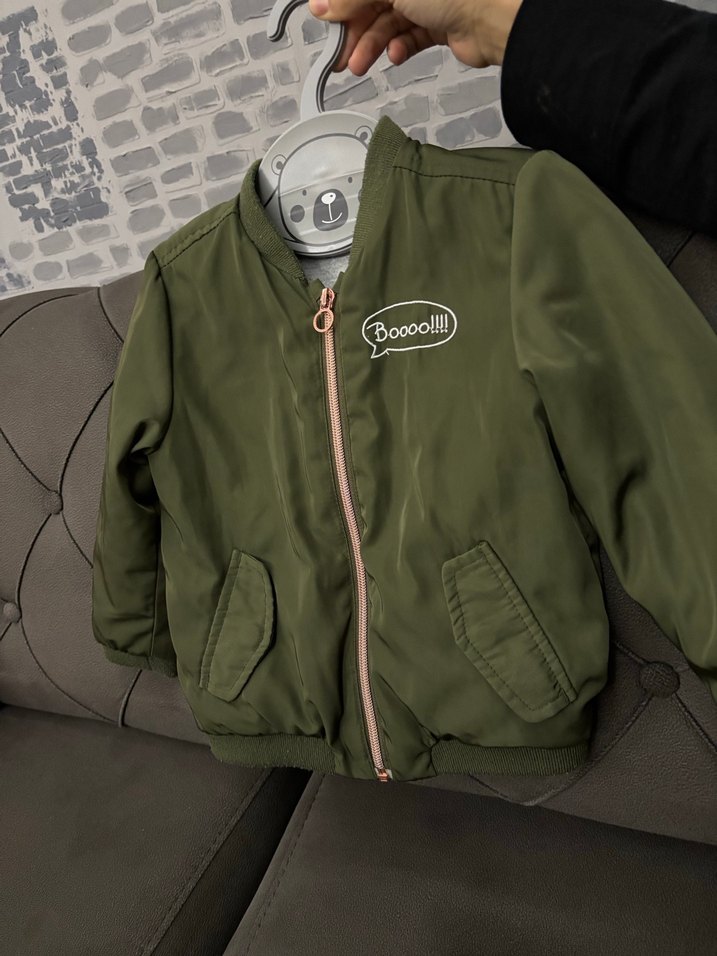 Yeşil Baskılı bebek Bomber Ceket 3-4 yaş - Görsel 5