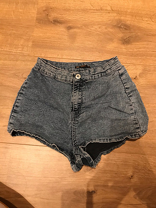 yüksek bel mini kot şort