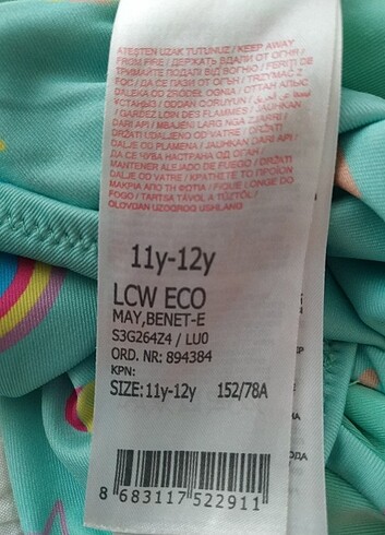 11-12 Yaş Beden Kız çocuk mayo