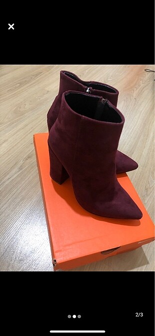 Diğer Bordo süet bootie