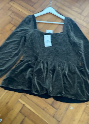 Kahverengi Fırfır buzi Bluz simlikendinde - Görsel 5