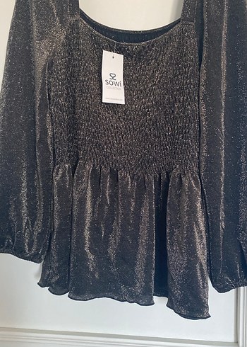 Kahverengi Fırfır buzi Bluz simlikendinde - Görsel 6