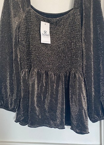 Kahverengi Fırfır buzi Bluz simlikendinde - Görsel 7