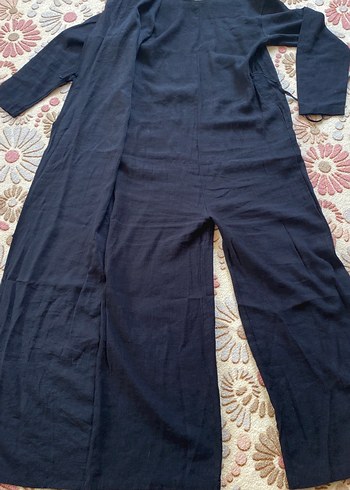 Siyah Uzun Keten Elbise, Salaş Kesim - Görsel 7