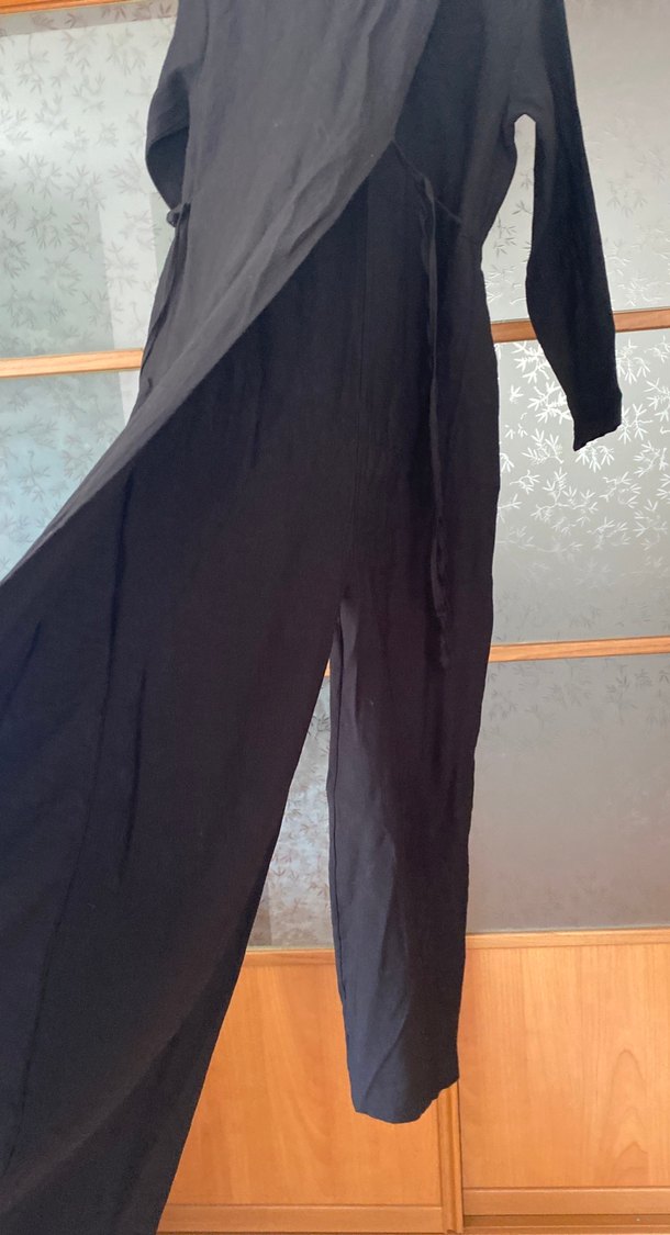 Siyah Uzun Keten Elbise, Salaş Kesim - Görsel 2