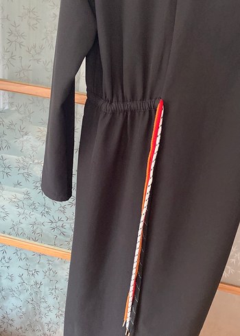 Siyah V Yaka Uzun Bohem Elbise - Görsel 6