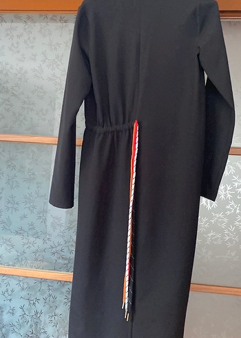 Siyah V Yaka Uzun Bohem Elbise - Görsel 5