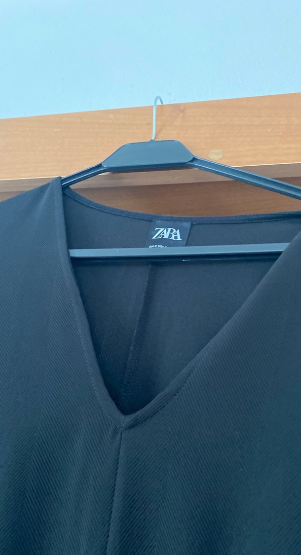 Siyah V Yaka Uzun Bohem Elbise - Görsel 4