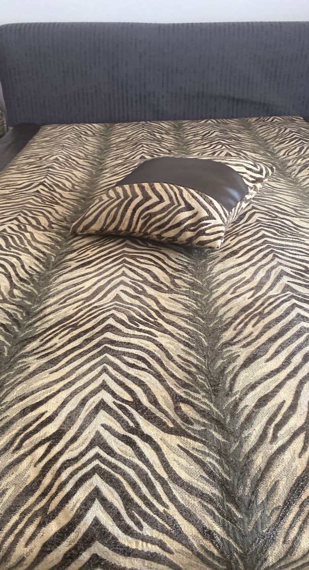 Deri Kahverengi  lopar Desenli yatak örtüsü 3yastığı var - Görsel 3