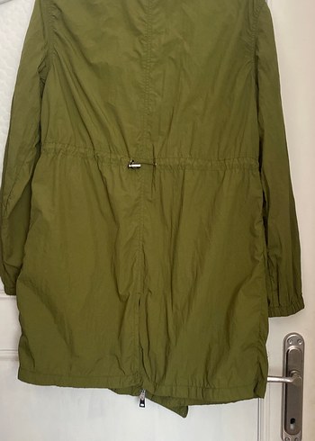 Yeşil  fermuarlı metal çıtçıt baskılı su geçirmez kumaş ince - Görsel 7