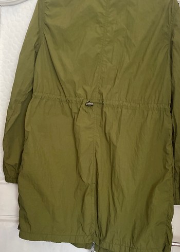 Yeşil  fermuarlı metal çıtçıt baskılı su geçirmez kumaş ince - Görsel 8