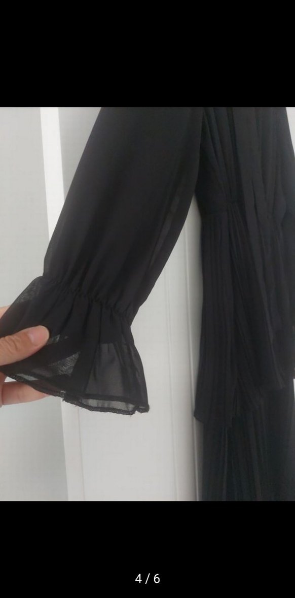 Siyah Uzun Pilili Gotik Elbise - Görsel 3