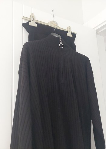 Uzun Siyah Kadın Triko takım - Görsel 3