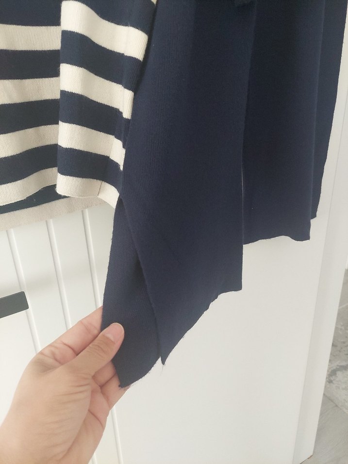 Çizgili Uzun Kollu Triko Kadın Kozaklı takim - Görsel 4