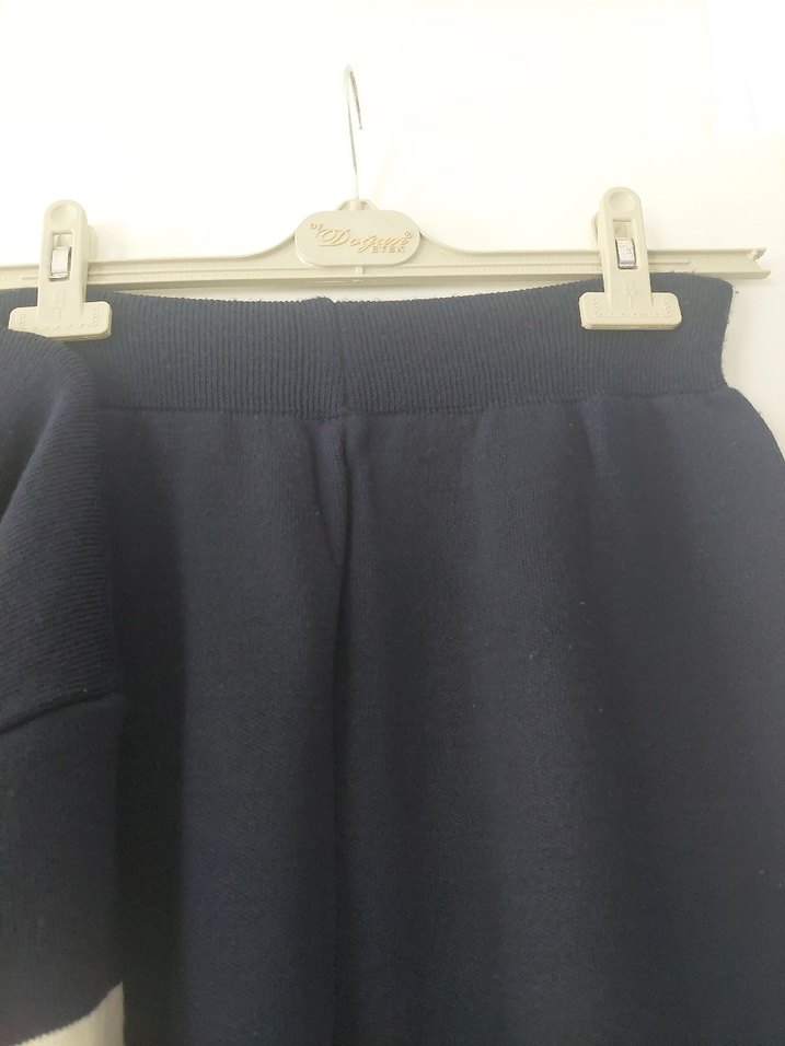 Çizgili Uzun Kollu Triko Kadın Kozaklı takim - Görsel 5