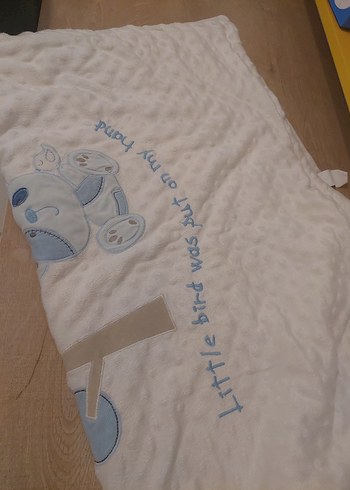 Nakışlı Bebek Battaniyesi, Beyaz, Pastel Renkli - Görsel 4