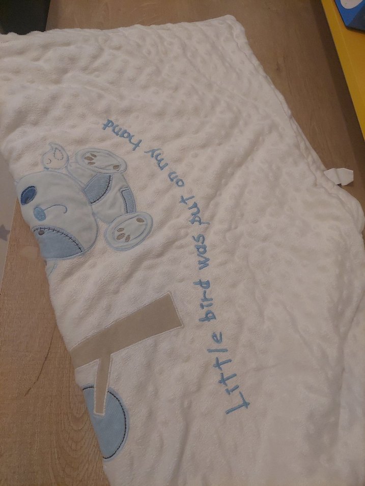 Nakışlı Bebek Battaniyesi, Beyaz, Pastel Renkli - Görsel 4