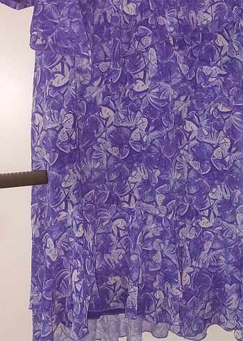 Mavi Bağlamalı Uzun Bohem Elbise - Görsel 7